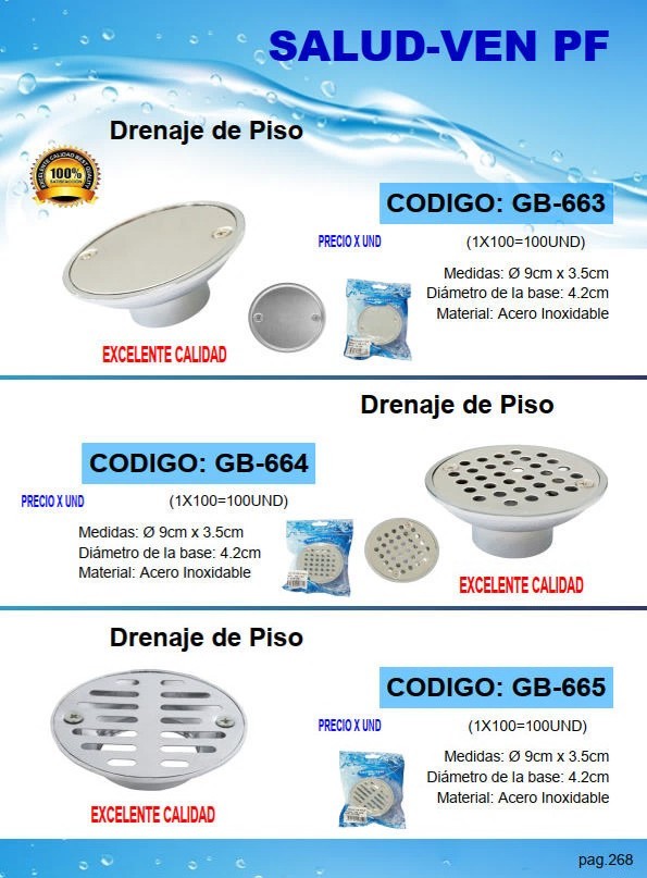 DRENAJE PISO TAPA REJILLA ACERO INOX CUADRAD 9CM X 4,2CM