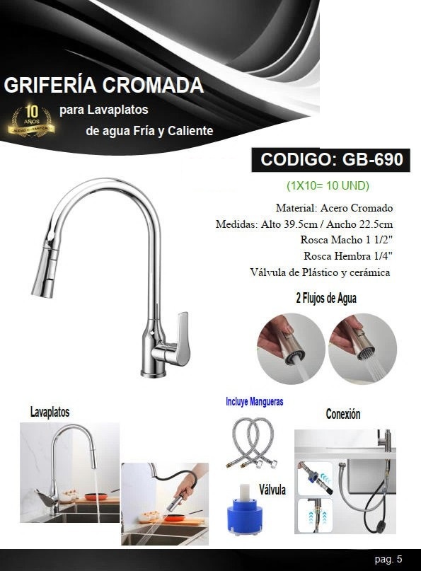 GRIF LAVPL/CLL/EXTRAIBLE CURV/FR/CAL,39,5X22,5CM ACERO CROMA