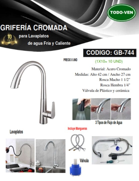 GRIF LAVAPL/CL/FR 42X27CM - ACERO CROMADO 1/2