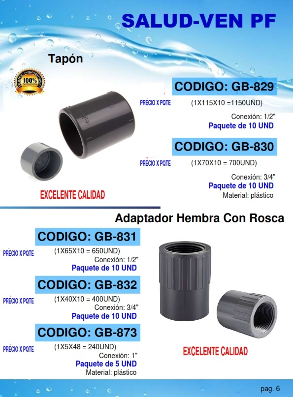 ADAPTADOR HEMBRA 1"             (PAQ 5UND)