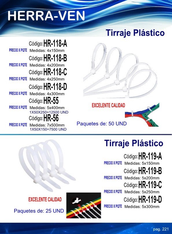 Tirrap 4X250MM (PAQ 50UND)