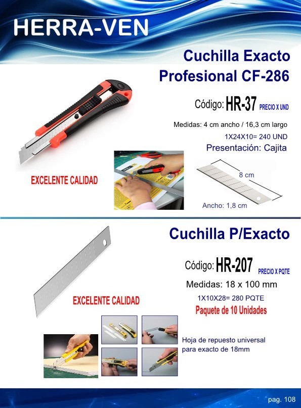 HOJILLA P/EXACTO 18X10CM- 10 UND