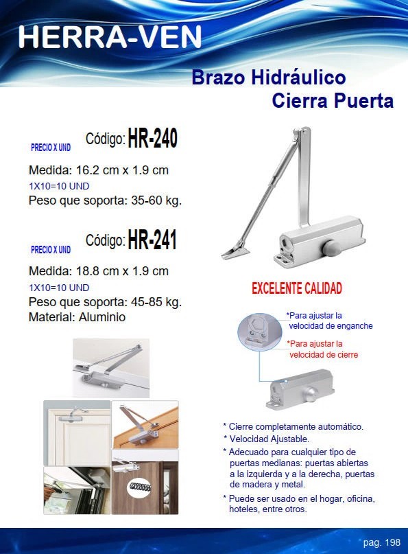 BRAZO HIDRAULICO AJUSTABLE MAX 85KG ALUM 18,8X1,9CM