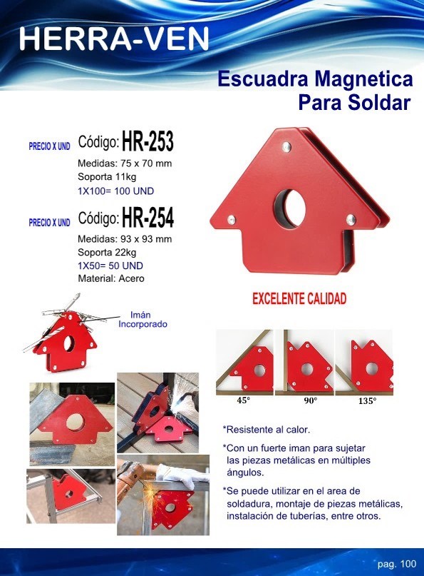 ESCUADRA MAGNETICA P/SOLDAR 93X93MM