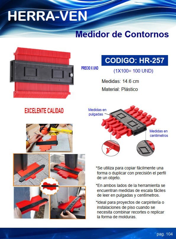 MEDIDOR CONTORNOS - PLAST - 14,6CM