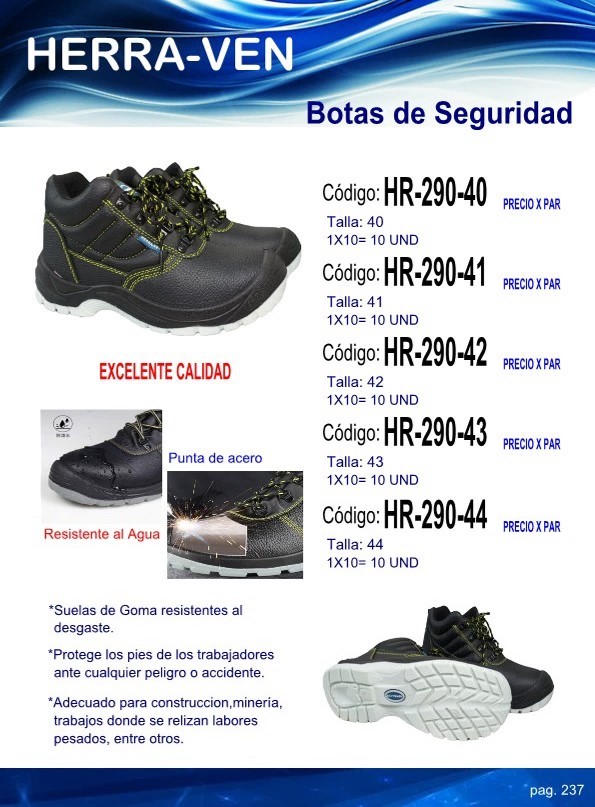 BOTAS SEGURIDAD TALLA 42 - SUELA BLANCA