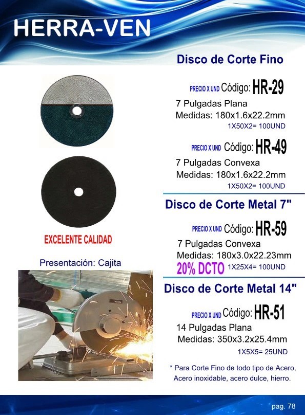 Disco 7.5 180X1.6X22.2mm CONVEXA
