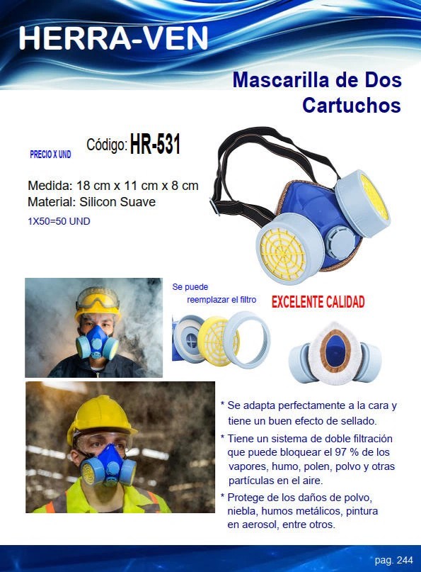 MASCAR DOS CARTUCHOS 97% BLOQUEO SILICON SUAVE FILTRO INTERC