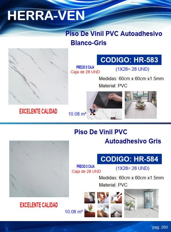 VINIL P/PISO AUTOADH GRIS - PVC - 60X60CM - CAJA 28UND - 6,4