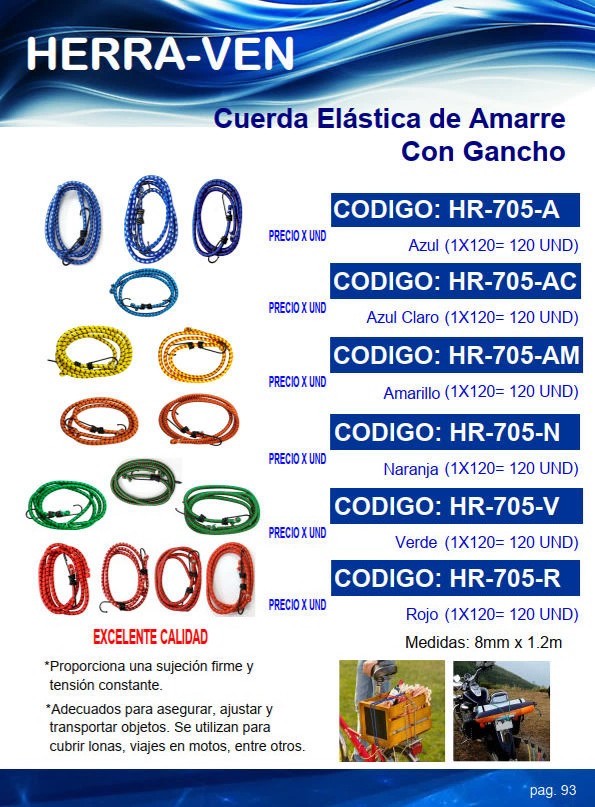 CUERDA ELASTICA AMARRE C/GANCHO VERDE - 0,8CMX1,2MT