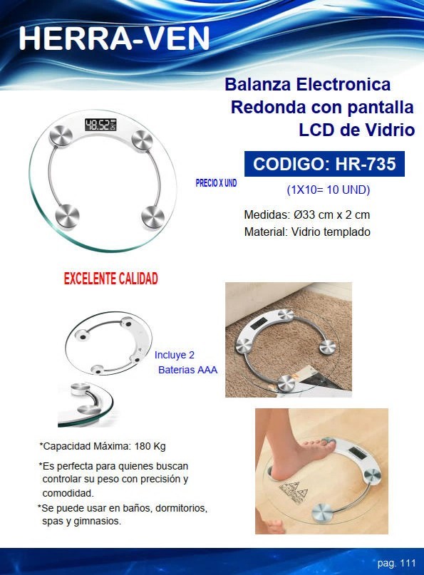 BALANZA ELECTRONICA RED PANT/LCD -  MAX 180KG - PESO - 2BAT 