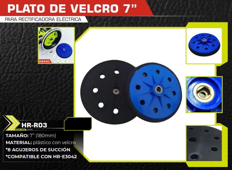 REPUESTO DISCO VELCRO 7" P/RECTIFICADORA HR-E3042
