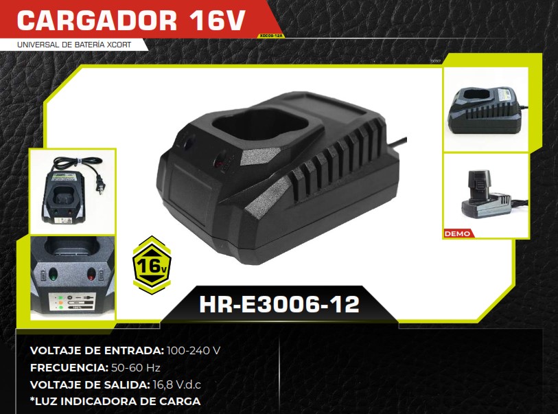 CARGADOR BATERIAS  16VDC - 110/220V - LED INDICAD