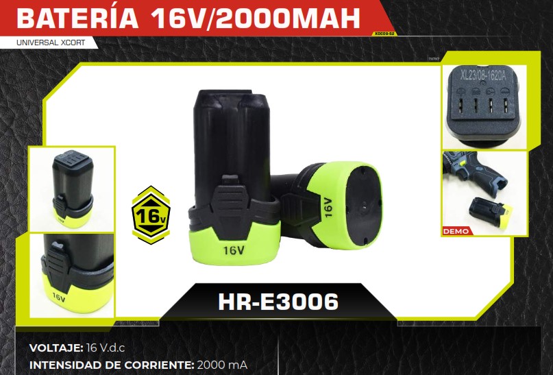 BATERIA DE LITIO 16V UNIVERSAL 2000mAH