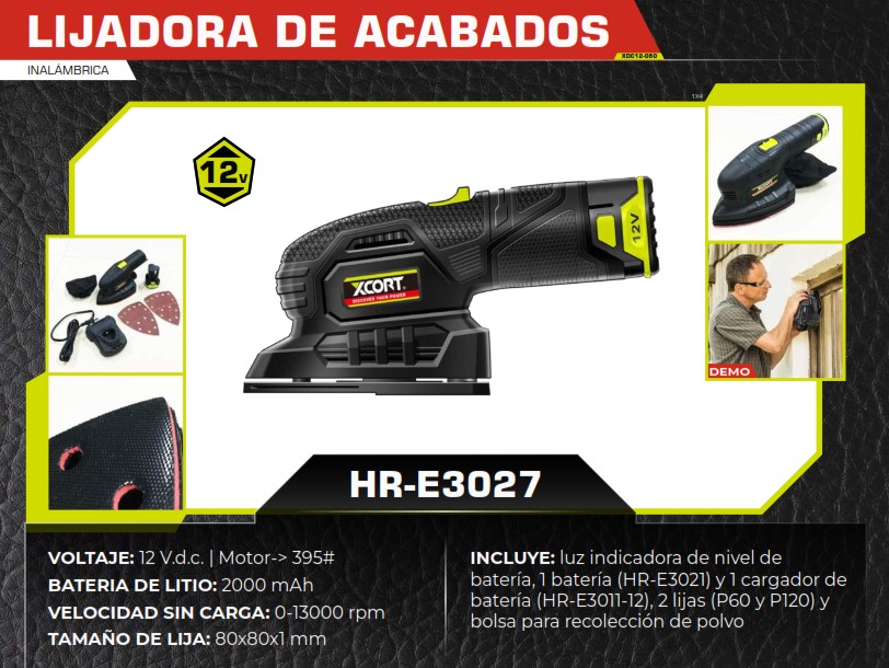 LIJADORA 12V - TRIANGULAR - 13000 rpm - 2000ma