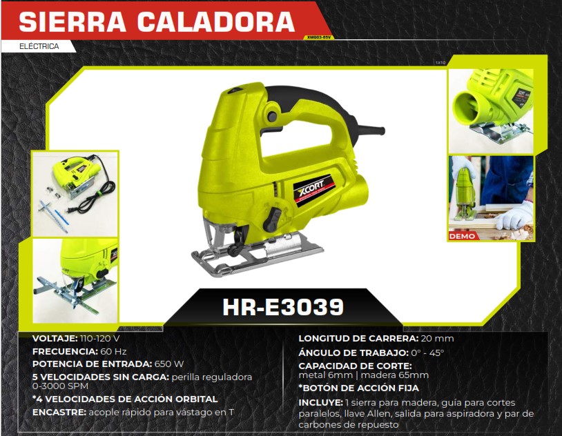 SIERRA CALADORA  110V - 650W - LONGITUD 17,5MM