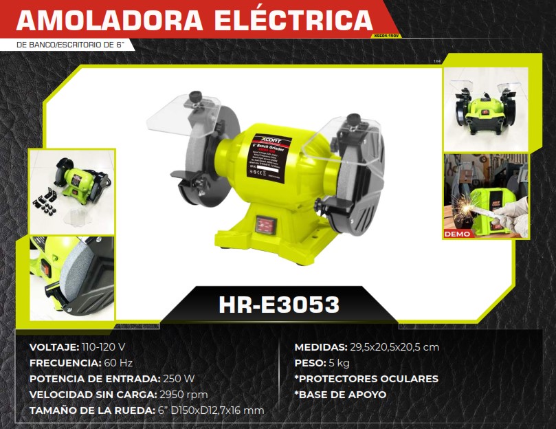 AMOLADORA DE BANCO (6") 250W - 110V - 2950 RPM - RUEDA = D15