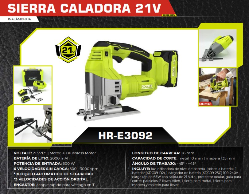 SIERRA CALADORA 21V INALAM 600W - 2000mah