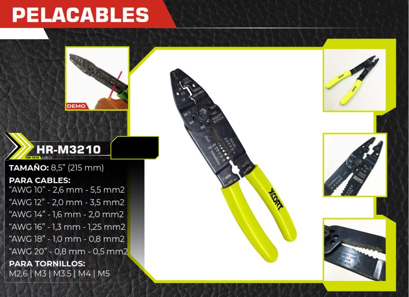 PELACABLES MANUAL P/ELECTRICIDAD 8,5" AWG 10-20