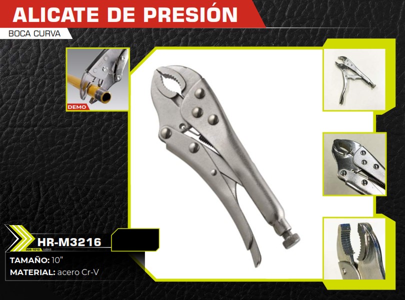 ALICATE DE PRESION BOCA CURVA 10"