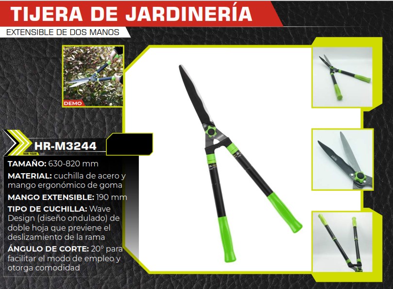 TIJERA JARDINERIA EXT 2 MANOS - MANGO GOMA 63CM - CUCHILLA O