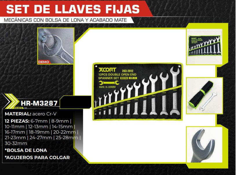 SET LLAVES FIJAS (12PZAS) 6-7/8-9/10-11/12-13/14-15/16-17/18