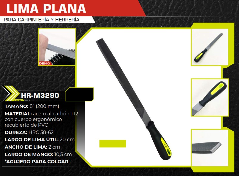 LIMA PLANA 8" MANGO PLAST