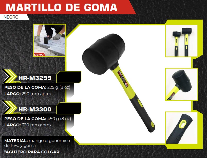 MARTILLO DE GOMA NEGRO 450 g
