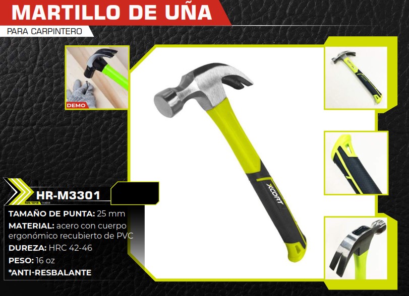 MARTILLO DE UNA ACERO - MANGO PVC