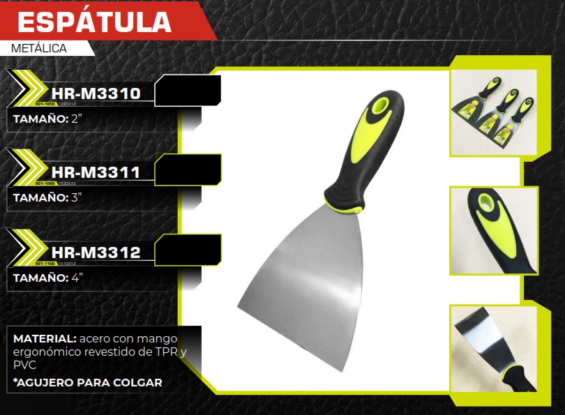 ESPATULA METALICA 4" M/ERGONOMICO
