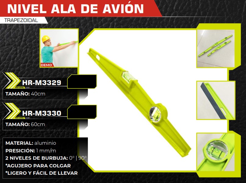 NIVEL ALA DE AVION TRAPEZOIDAL 60CM ALUM