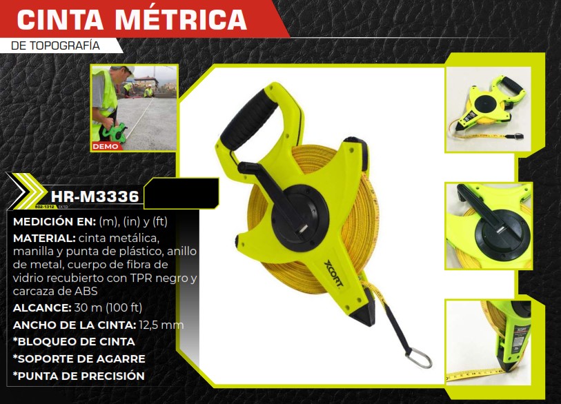 CINTA METRICA TOPOGAFRIA 30MX1,25CM (METRO-PULG-PIES)