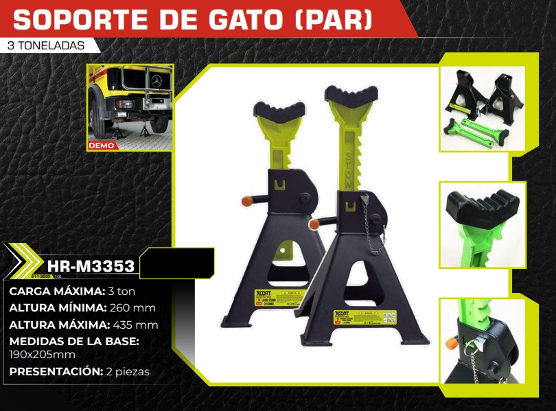 SOPORTE DE GATO 3 TON MAX 415MM PAR