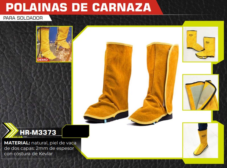 POLAINAS DE CARNAZA P/SOLDAR - PIEL VACA DOBLE CAPA 2MM COST