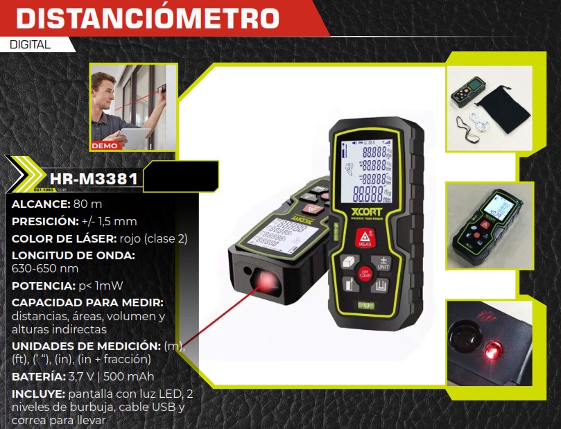 DISTANCIOMETRO DIGITAL 80M LASER ROJO