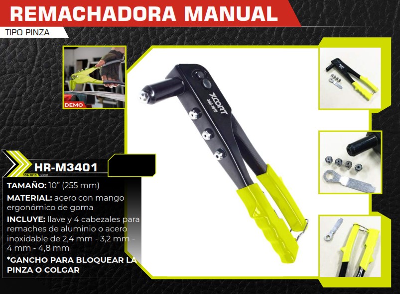 REMACHADORA MANUAL 10" TIPO PINZA