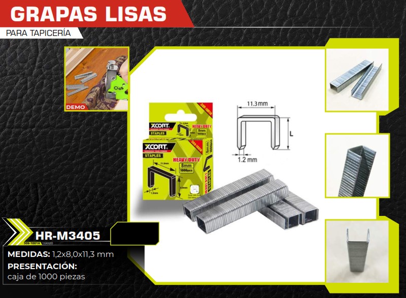 GRAPAS LISAS TAP -  1,2X8X11.3MM - 1000 UND