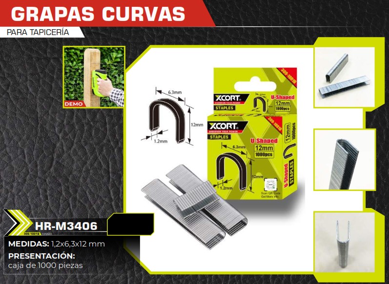 GRAPAS CURVAS TAP - 1,2X6,3X12 - 1000 UND
