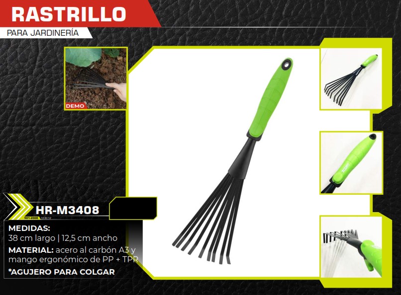 RASTRILLO P/JARDINERIA 38X12,5CM - MANGO PVC