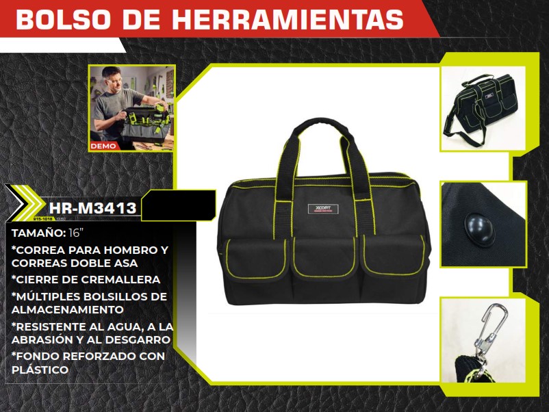 BOLSO HERRAMIENTAS 16" REFORZADO - BOLSI MULTI - CORREAS