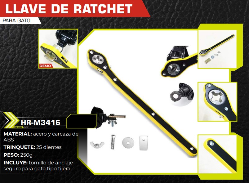 LLAVE RATCHET P/GATO TRINQUET 25 DIENTES