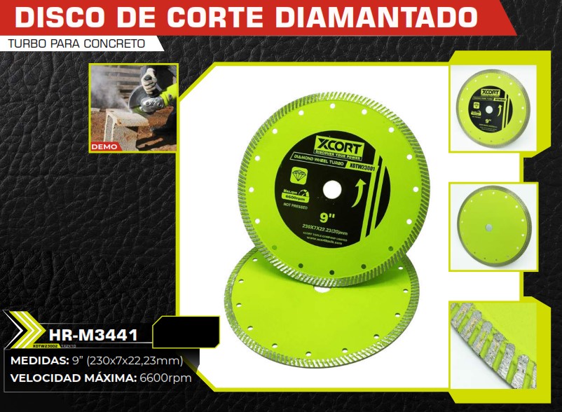 DISCO CORTE DIAMANTADO TURBO P/CONCRETO (9