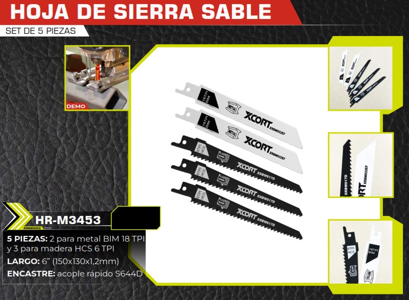 HOJA DE SIERRA CALADORA (5PZAS) (6") 2METAL - 3MADERA
