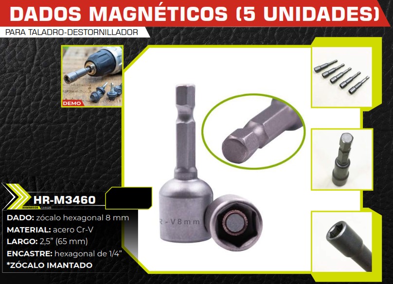 DADOS MAGNETICOS (5UNIDADES) 1/4  - 2,5"