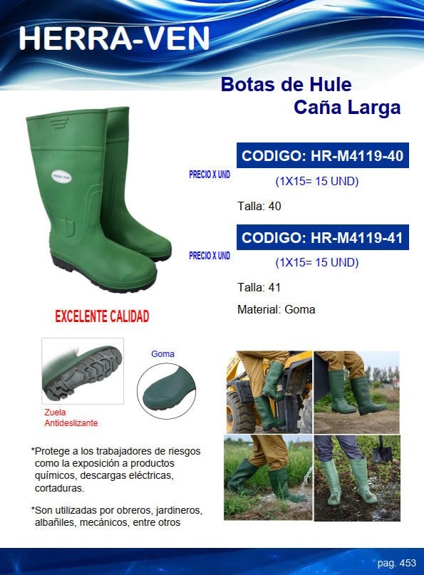 BOTAS CANA LARGA TALLA 41 - HULE VERDE