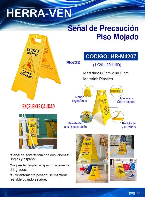 SENAL PRECAUCION PISO MOJADO - 63x30CM - PLAST