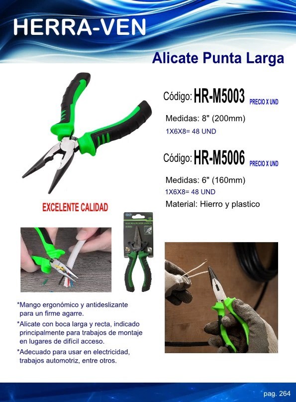ALICATE PUNTA LARGA 8"