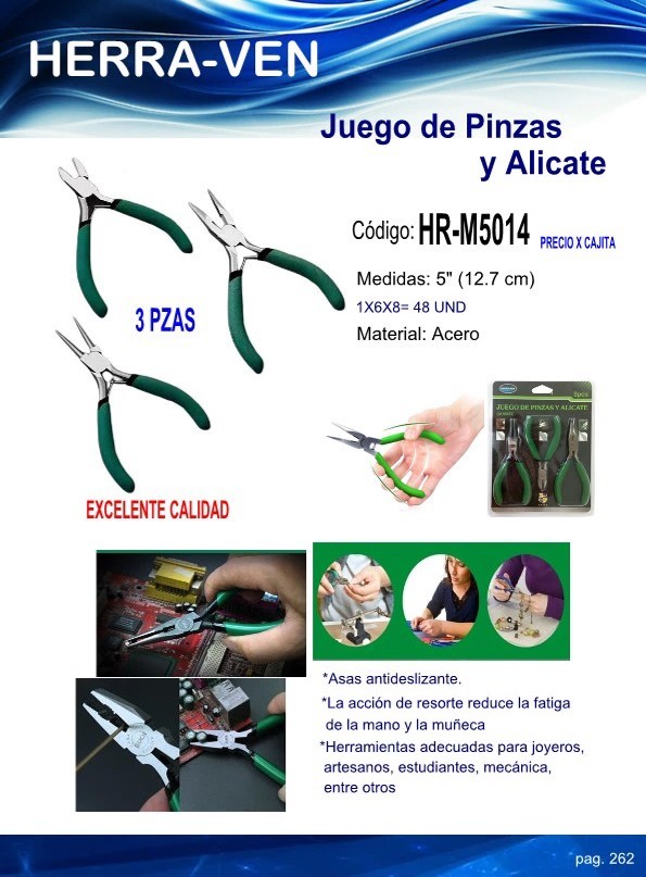 JUEGO DE PINZAS Y ALICATE(3 Pzas)