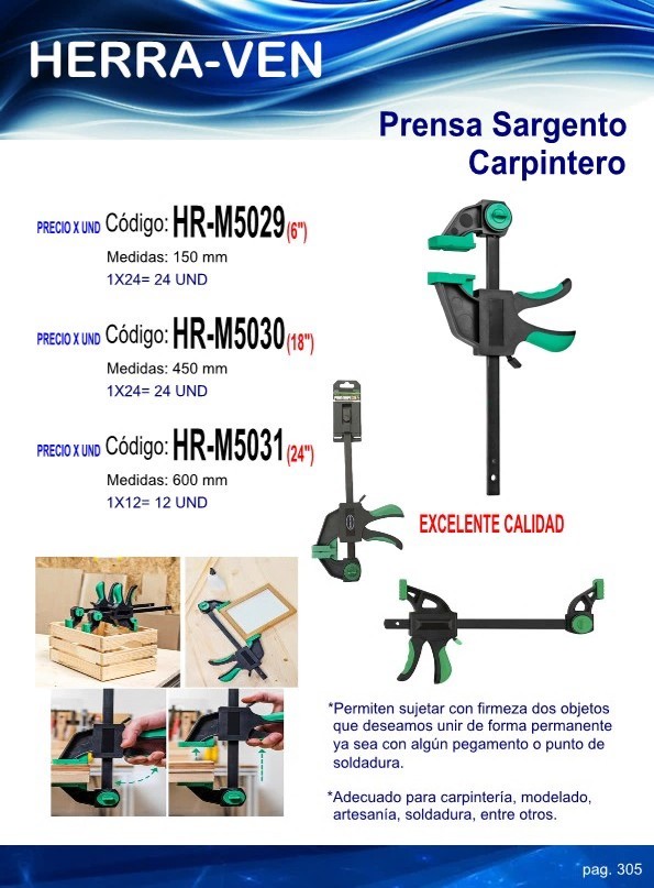 PRENSA SARGENTO CARPINTERO 24"