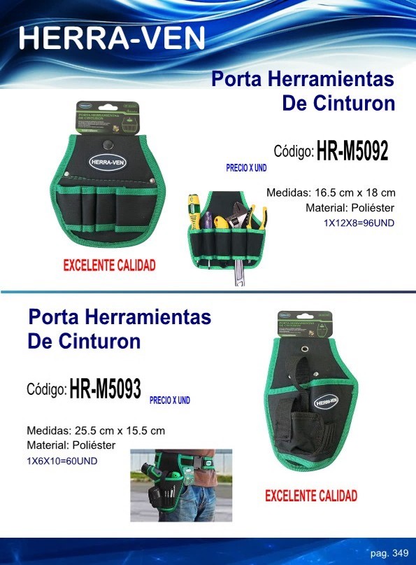 PORTA HERRAMIENTAS DE CINTURON 25X15CM POLIESTER S/CINTURON